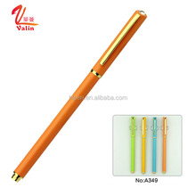 Orange metal pen colorful slim gel ink ball pen